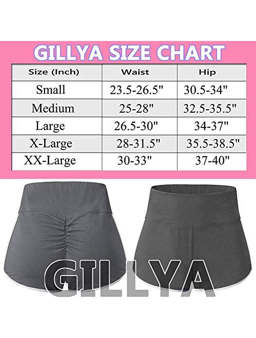 GILLYA Ruched Butt Shorts Scrunch Butt Yoga Pants Shorts for Women High Waisted Booty Lift Ruched Booty Short Leggings