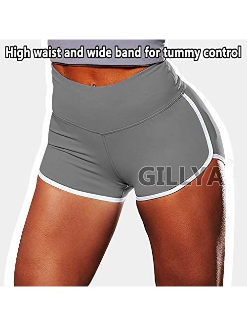 GILLYA Ruched Butt Shorts Scrunch Butt Yoga Pants Shorts for Women High Waisted Booty Lift Ruched Booty Short Leggings