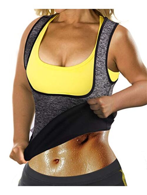 Eleady Womens workout Waist Trimmer Hot Sweat Slimming Neoprene Shirt Vest Body Shapers