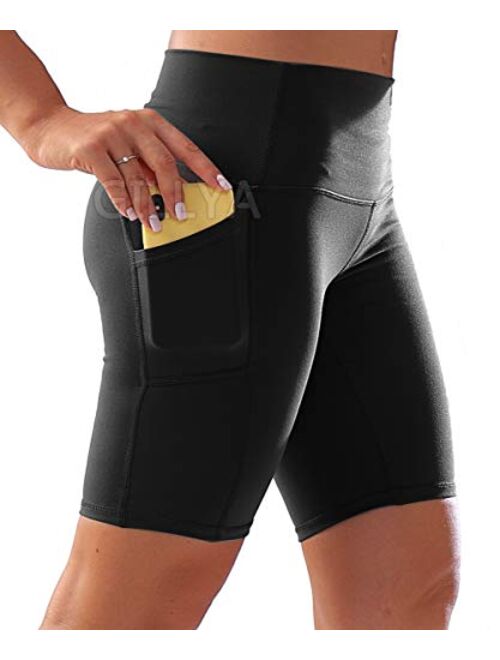 GILLYA Yoga Shorts for Women High Waist Biker Shorts Tummy Control Compression Running Shorts Booty Leggings Butt Lift
