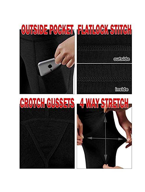 JGS1996 High Waisted Workout Yoga Pants for Women with Pockets Capri Leggings