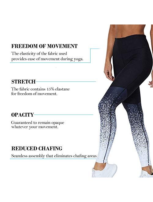JGS1996 Women's Printed Leggings Full-Length Regular Size Yoga Workout Leggings Pants Soft Capri
