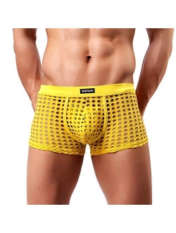 Mens Boxer Briefs Breathable Hot Mesh Underwear