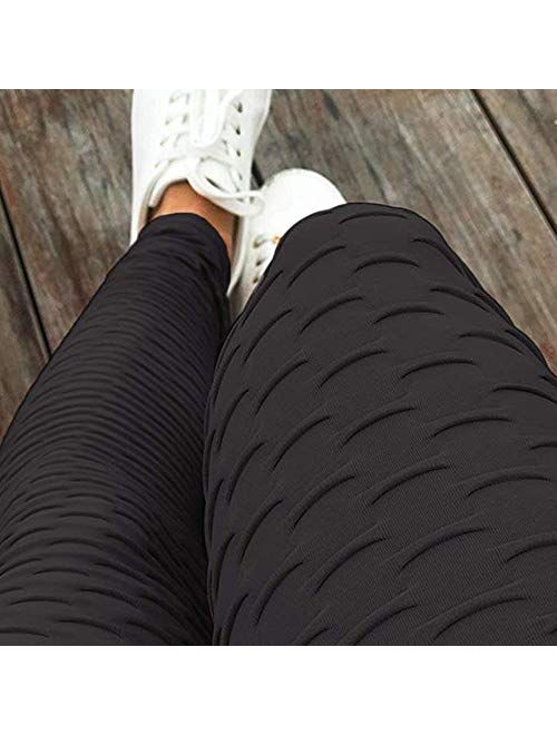A AGROSTE Butt Lifting Anti Cellulite Textured Leggings Women Peach TIK Tok Yoga Pants Workout Scrunch Honeycomb Tights