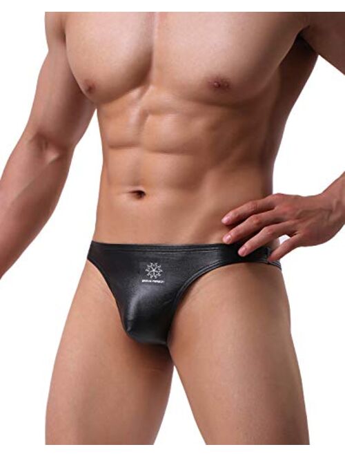 Arjen Kroos Men's Sexy Leather G-String Thong Underwear Swimwear