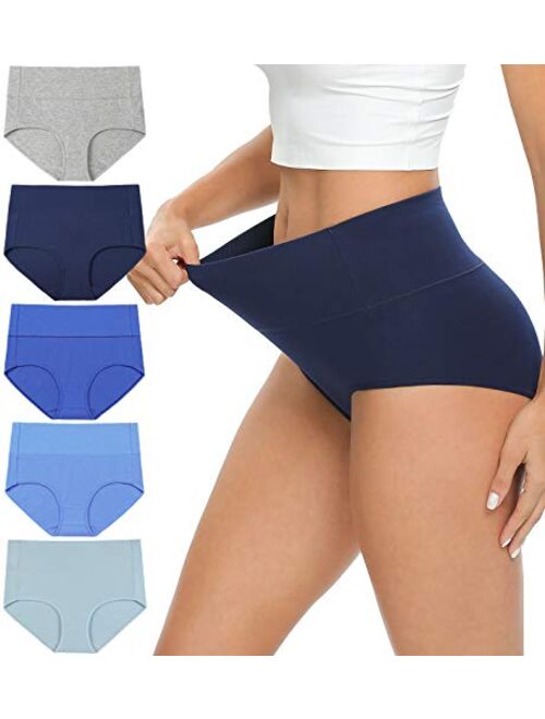 ALTHEANRAY Womens Underwear Cotton Briefs - High Waist Tummy Control Panties for Women Postpartum Underwear Soft