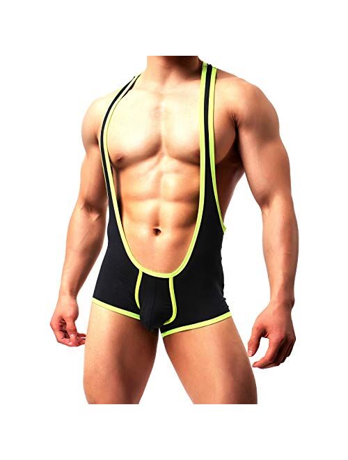 Arjen Kroos Men's Sexy Wrestling Singlets Athletic Jumpsuit Modal Sport Bodysuit Leotard Underwear