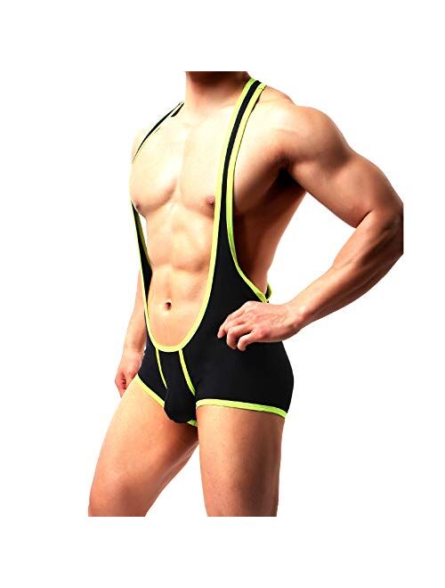 Arjen Kroos Men's Sexy Wrestling Singlets Athletic Jumpsuit Modal Sport Bodysuit Leotard Underwear