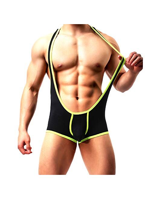 Arjen Kroos Men's Sexy Wrestling Singlets Athletic Jumpsuit Modal Sport Bodysuit Leotard Underwear