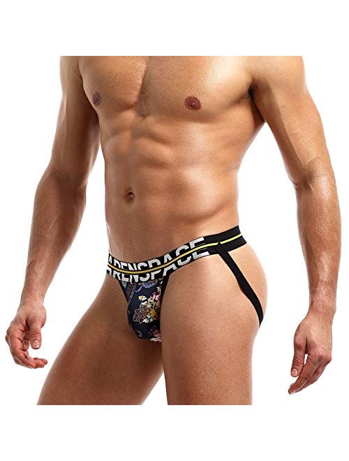 Arjen Kroos Hot Mens Sexy Jockstrap Leopard Printed Cotton Jock Straps Underwear