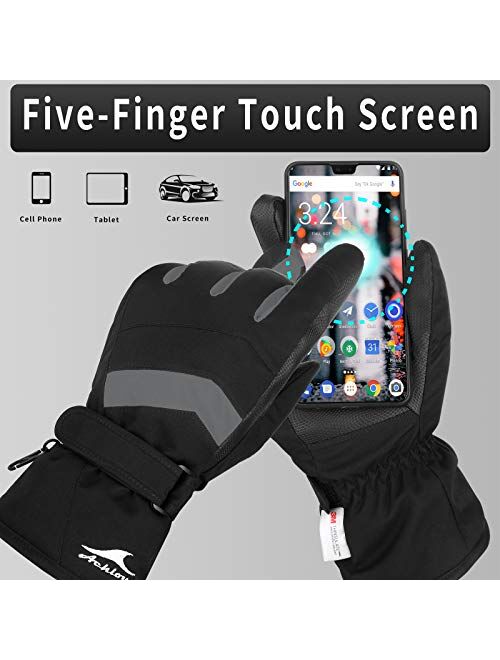 Achiou Ski Snow Gloves Winter Warm 3M Thinsulate Waterproof Touchscreen Men Women