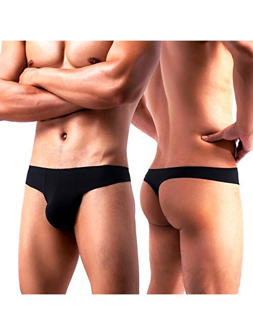 Arjen Kroos Men's Seamless Thong Sexy Low Rise G-Strings Pouch Underwear