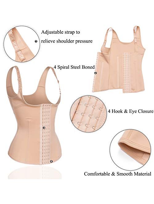Eleady Waist Trainer Cincher Underbust Corset for Weight Loss Sport Workout Body Shaper with Adjustable Straps