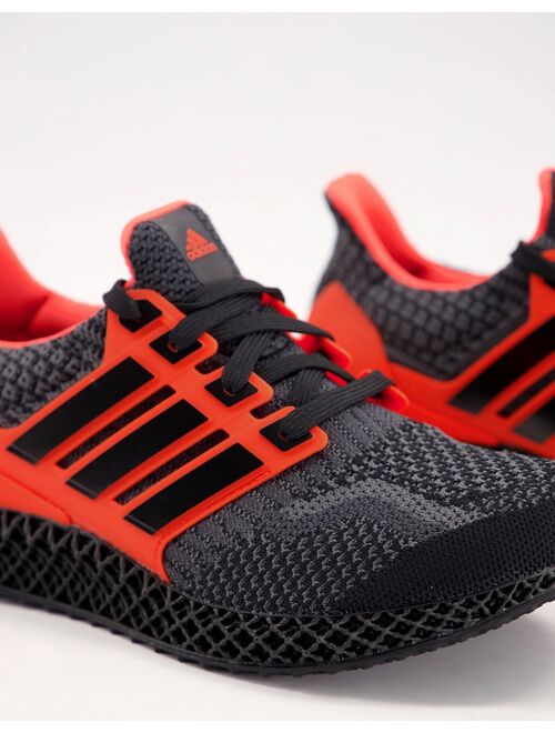 adidas Running Ultra 4D sneakers in black and red (Best For Plantar Fasciitis)