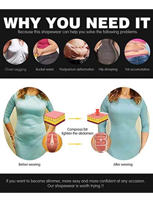 Women Full Body Shaper Tummy Control Seamless Slimming Shapewear Bodysuit Butt Lifter Slimmer Plus Size