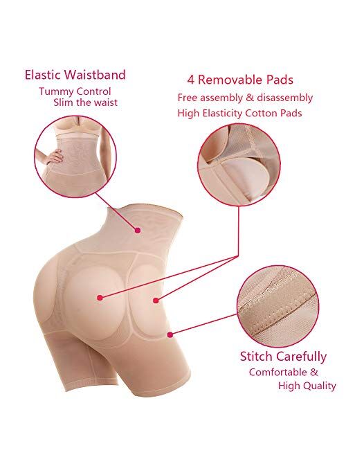 Women Hip and Butt Enhancer, 4 Removable Pads Panties High Waist Trainer Shaper