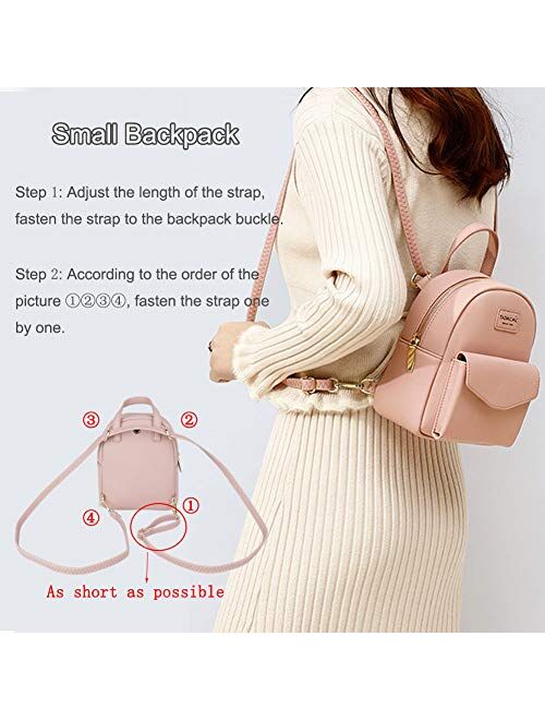 Aeeque Mini Backpack Purse, Women Small Backpacks Girls Keychain Crossbody Bag