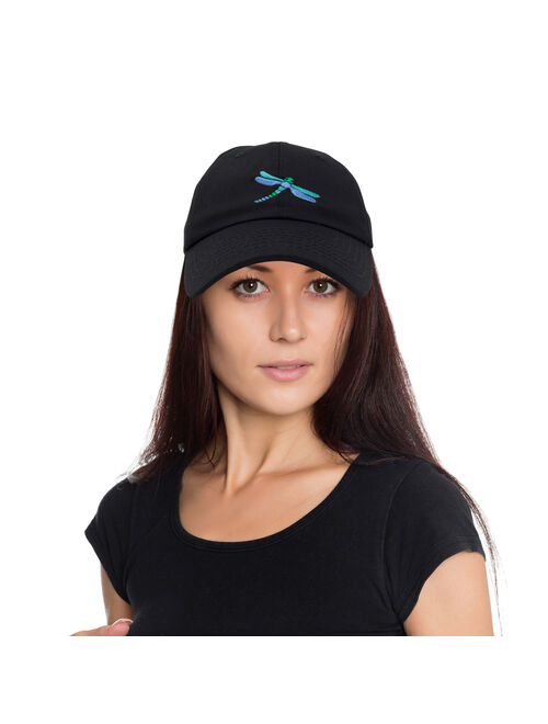 DALIX Dragonfly Womens Embroidered Baseball Cap Fashion Hat in Black