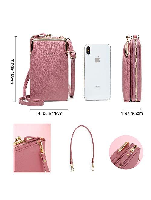 Aeeque Women Small Crossbody Bags Shoulder Phone Purse Zipper Card Holder Wallet