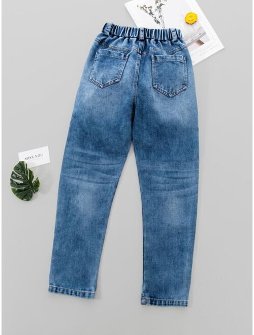 Shein Boys Washed Ripped Jeans