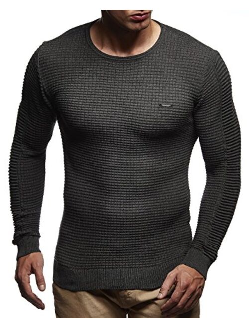 LEIF NELSON Men's Sweater Knitted Pullover Hoodie Basic Crew Neck Sweatshirt Longsleeve Long Sleeve Slim Fit LN1545