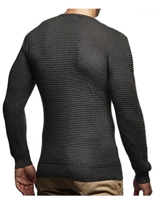 LEIF NELSON Men's Sweater Knitted Pullover Hoodie Basic Crew Neck Sweatshirt Longsleeve Long Sleeve Slim Fit LN1545