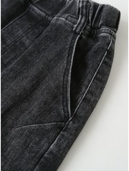 Shein Boys Slant Pocket Elastic Waist Jeans