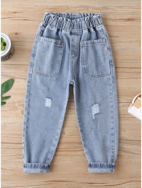 Shein Boys Ripped Dual Pocket Jeans