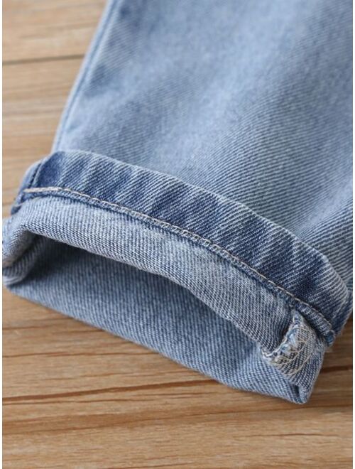 Shein Boys Ripped Dual Pocket Jeans