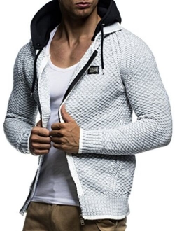 Mens Full Zip Cardigan | Long-sleeved slim fit Knitwear | Basic casual full zipped winter hoodie for Men