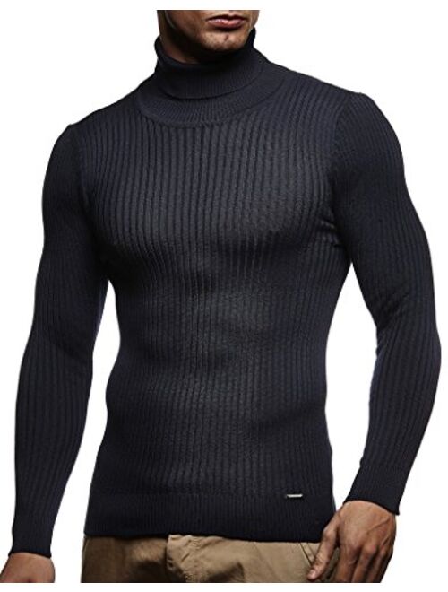Leif Nelson Men's Turtleneck Sweater Slim Fit | Men's Polo Neck Longsleeve | Turtleneck Sweater Long Sleeve for Men