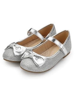 K KomForme Toddler Girls Flat Shoes Non-Slip Soft Ballet Mary Jane Walking Shoes