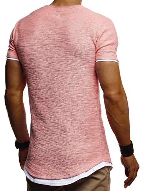 LEIF NELSON Men's Basic T-Shirt Crew Neck Tee Sweatshirt Modern Stylish Short Sleeve Hoodie Jacket Slim Fit LN8223