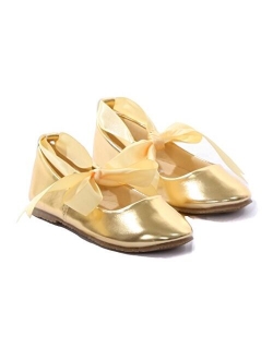 Ballerina Ribbon Tie Rubber Shoes Cinderella Flats Toddler Party