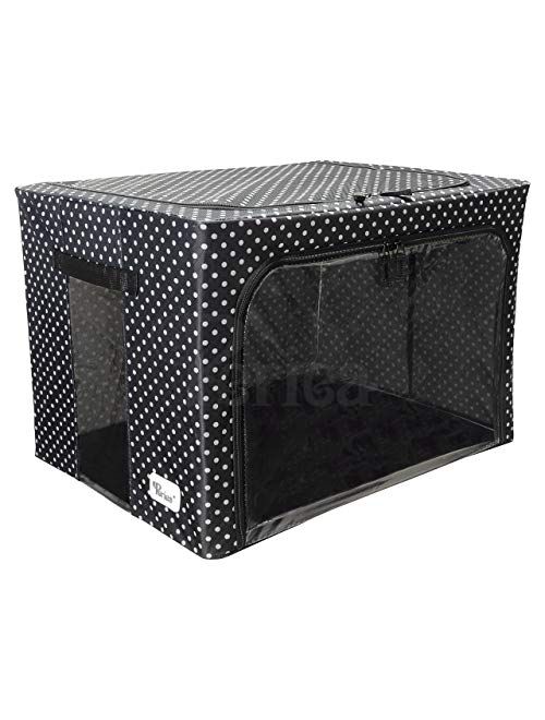 Periea Collapsible Clothes & Bedding Storage Boxes - Under-Bed or in Closet - Pack of 2 Large Organizers (77L) (Camel)