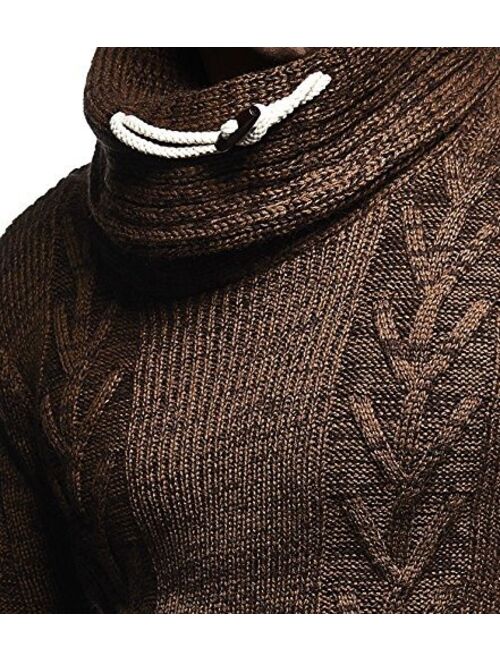 Leif Nelson LN7135 Men's Knitted Turtleneck Pullover