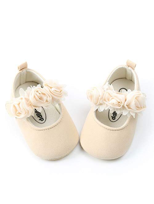 BABITINA Baby Girl Shoes Mary Jane Flats with Bowknot Non-Slip Toddler First Walkers Newborn Dress Shoes
