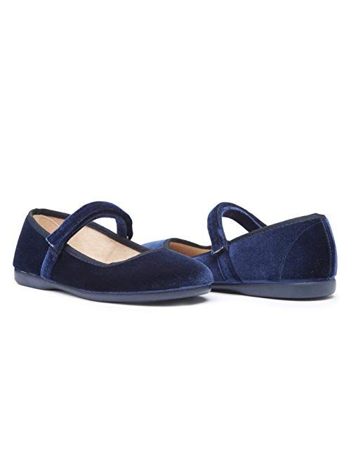 Childrenchic Mary Jane Flats with Hook and Loop Straps – Shoes for Girls (Infant, Toddler, Little Kid)