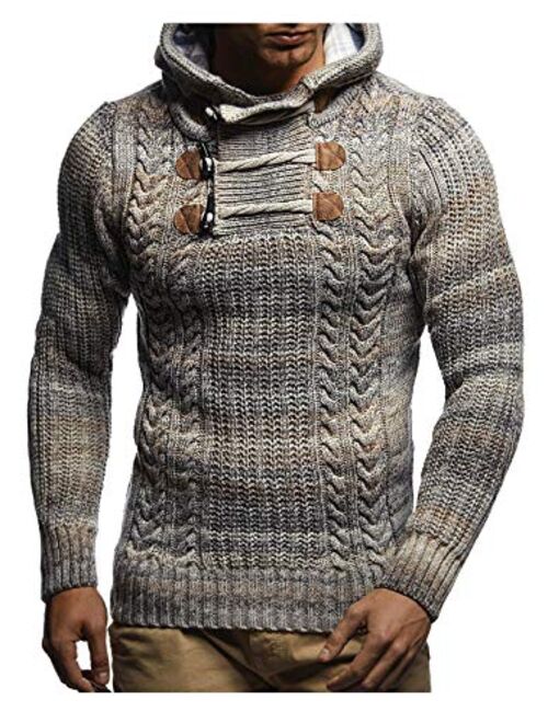 Leif Nelson Men’s Knitted Pullover | Long-sleeved slim fit hoodie | Basic winter hoodie-sweater for Men