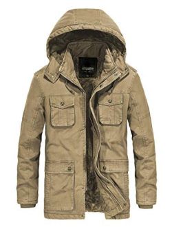 JYG Men's Winter Thicken Coat Casual Military Parka Jacket with Removable Hood