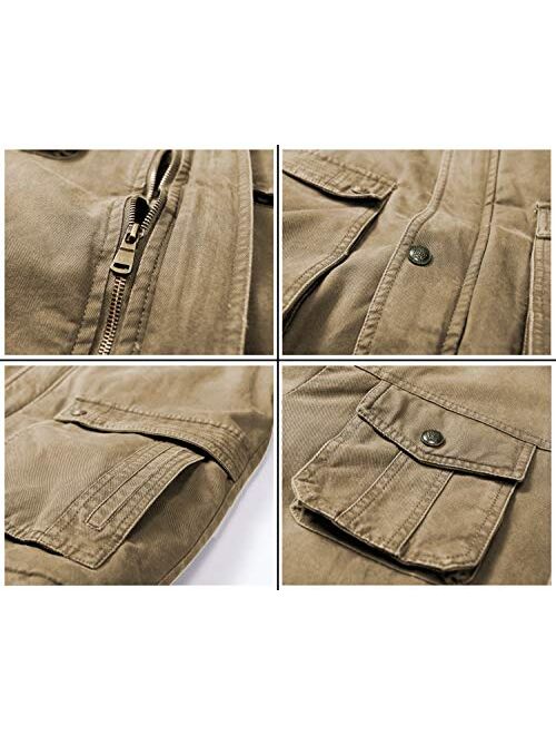 JYG Mens Winter Thicken Coat Casual Military Parka Jacket with Removable Hood 