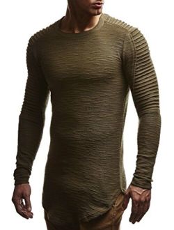 Men's Stylish Basic Longsleeve Crew Neck Pullover Hoodie Sweater Jacket T-Shirt Slim Fit LN6326