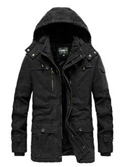 JYG Men's Winter Thicken Military Parka Jacket With Removable Hood