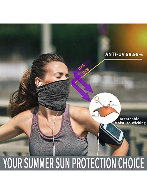 Achiou Neck Gaiter Face Scarf Mask-Dust & Achiou Summer Balaclava Face Mask UV Protection Cooling Thin