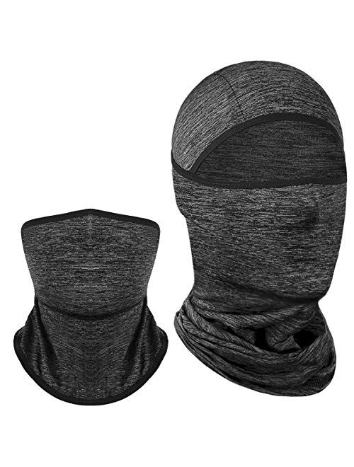 Achiou Neck Gaiter Face Scarf Mask-Dust & Achiou Summer Balaclava Face Mask UV Protection Cooling Thin