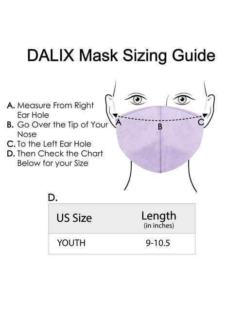 DALIX Kids Cotton Face Mask Reuseable Washable in Gray Made in USA - XXS-XS Size