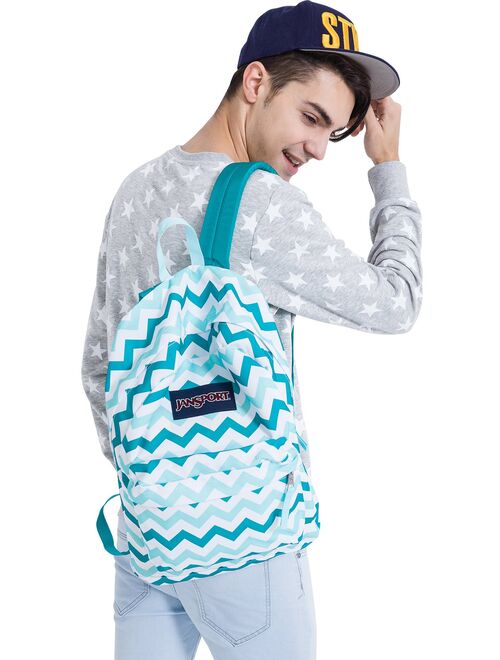JanSport Superbreak Backpack (Aqua Dash Zou Bisou)