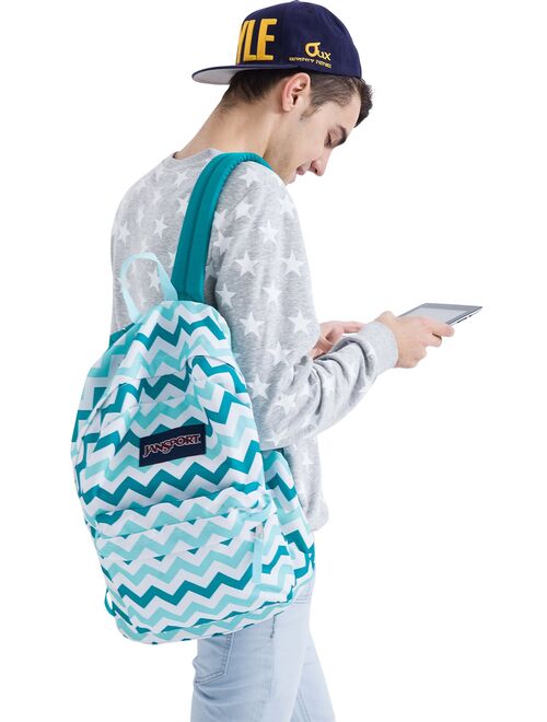 JanSport Superbreak Backpack (Aqua Dash Zou Bisou)