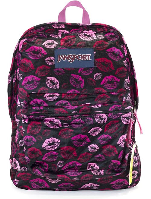 Jansport Superbreak Backpack (Black Plush Lips)