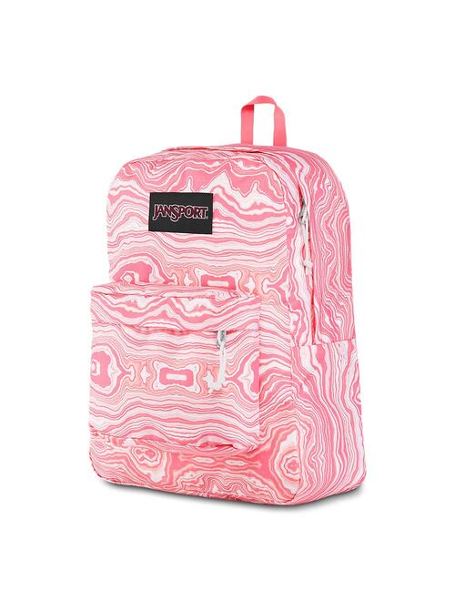 JanSport Black Label Superbreak Backpack - Lightweight School Bag-Pink Geode Load Print